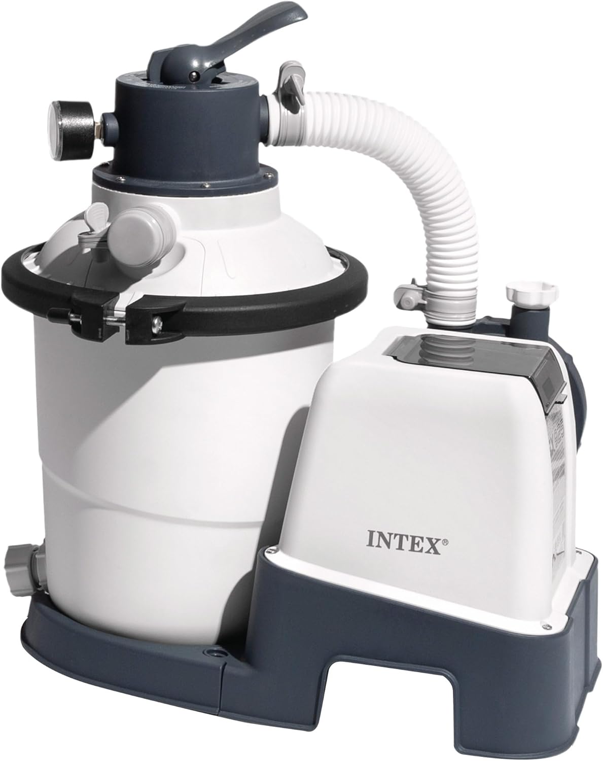 Intex 26642 – Sandfilterpumpe Krystal Clear mit RCD, Wasserdurchfluss 3500 l/h, Systemdurchfluss 2000 l/h, Kunststoff, Weiß