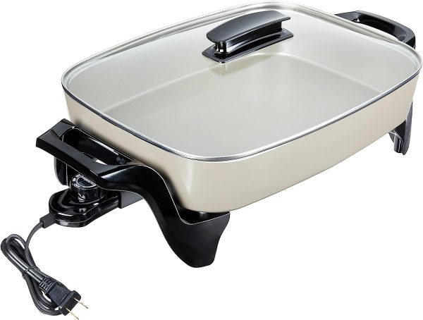 , Grey Ceramic 06856 Electric Skillet, 16