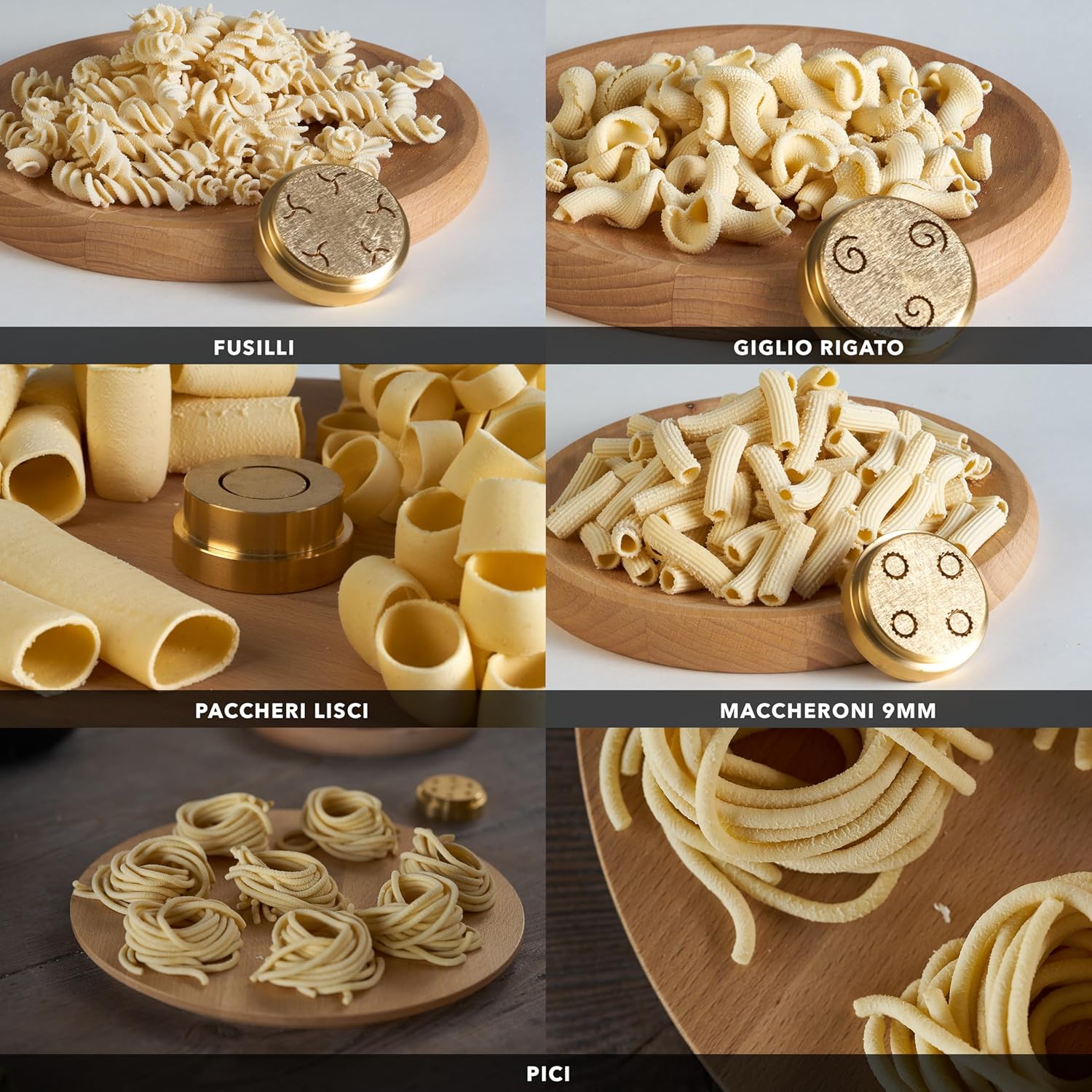 CLASSE ITALY PASTAIO Macchina per la Pasta con 16 trafile di cui 5 in Bronzo. 5 ANNI GARANZIA ITALIA, Pasta Maker, con bilancia, fino a 800g di pasta, 25 tipi diversi di pasta