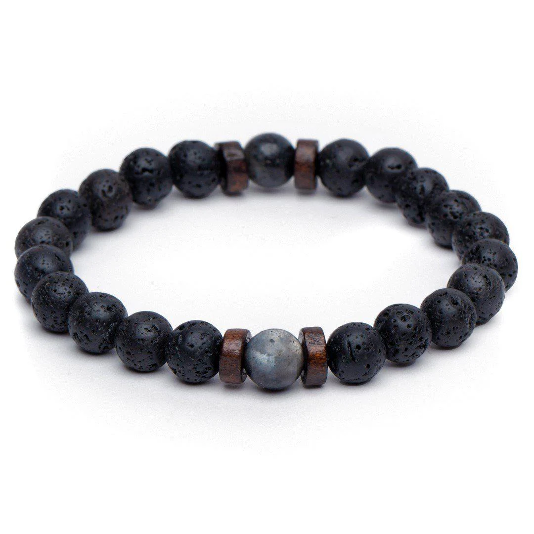 Balans Armband - Sandelhout - Lavasteen & Labradoriet - Stabiliteit