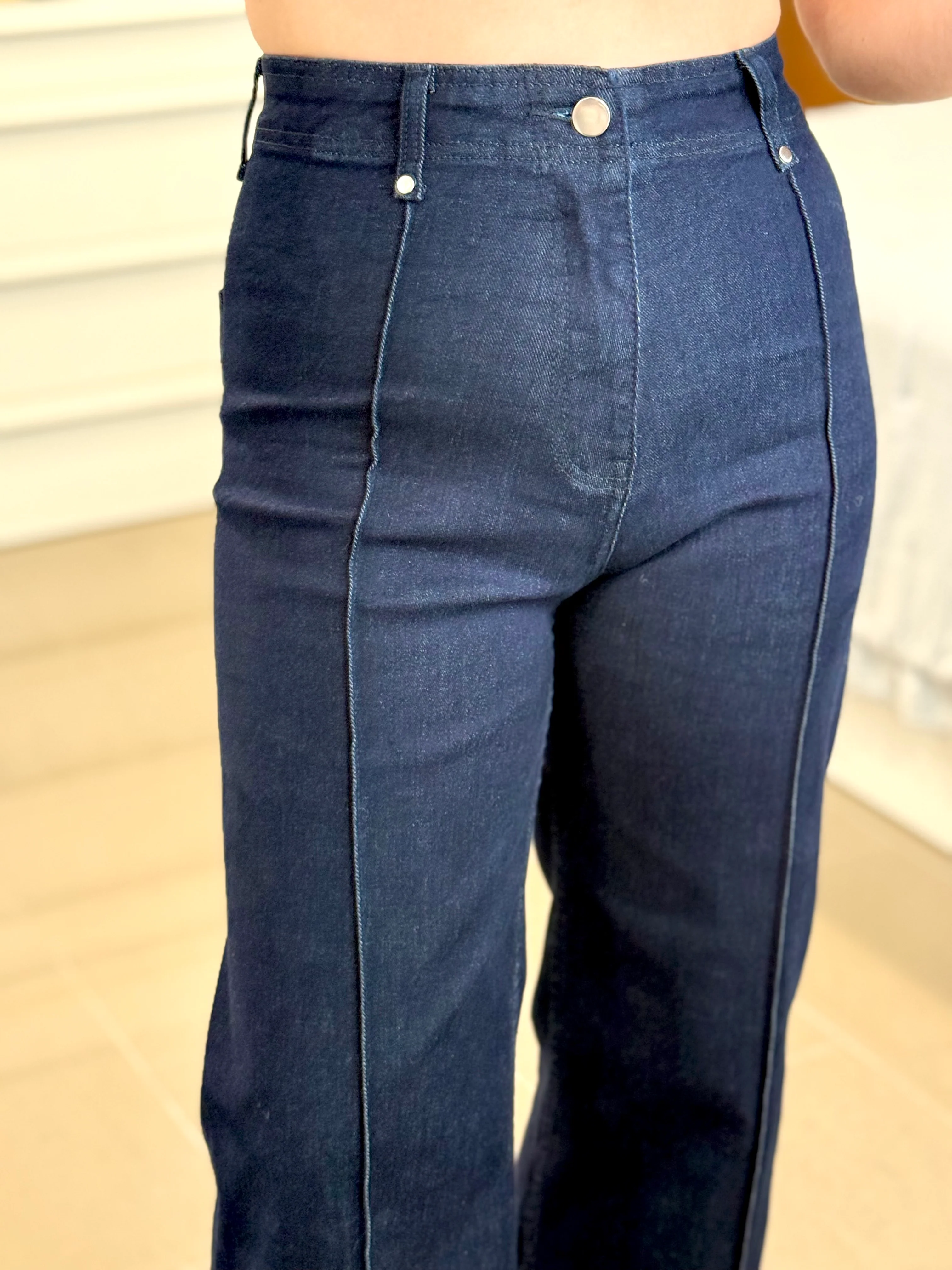 PANTAL��N DENIM COSTURAS