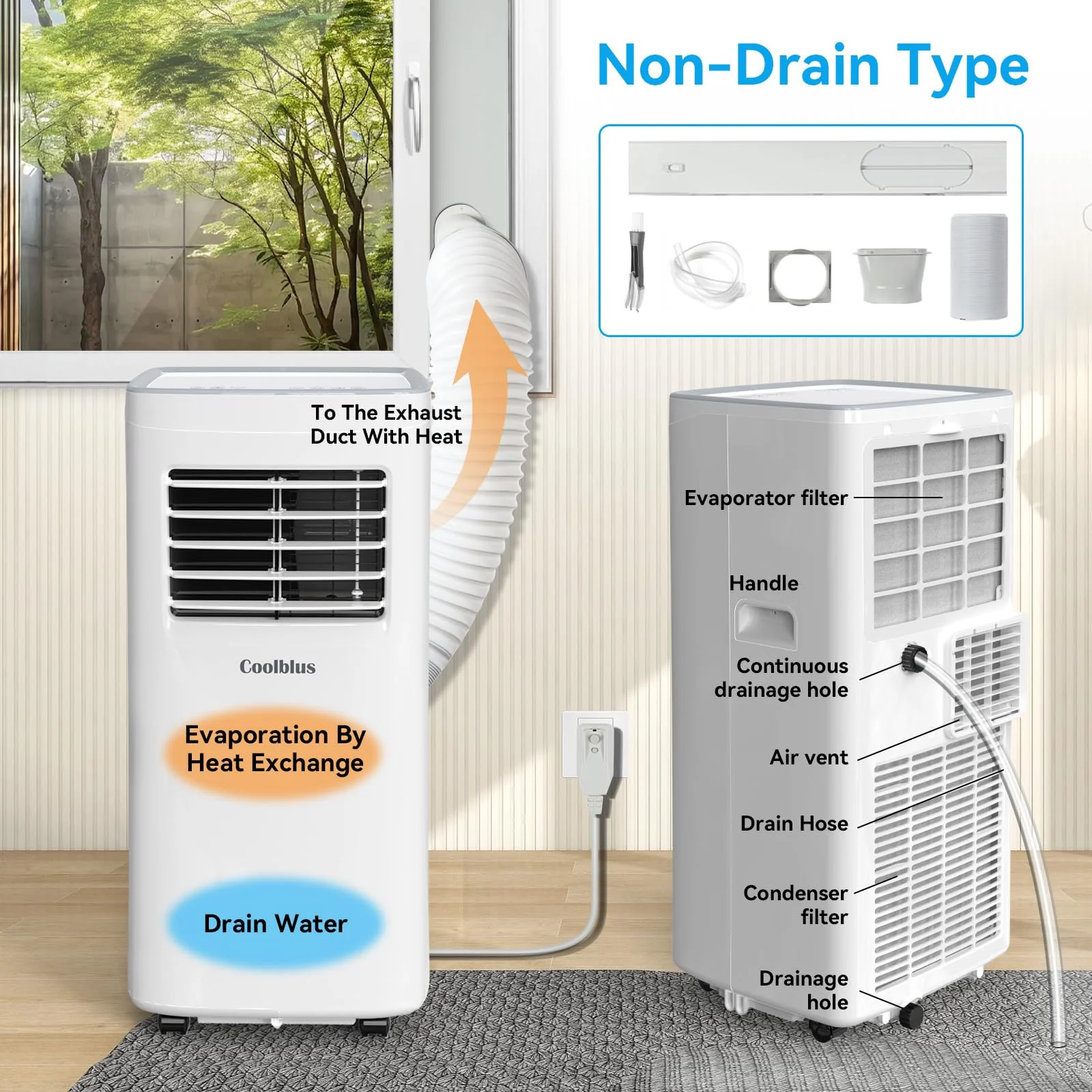 Coolblus 8500 BTU Portable Air Conditioners Up to 360 Sq. Ft