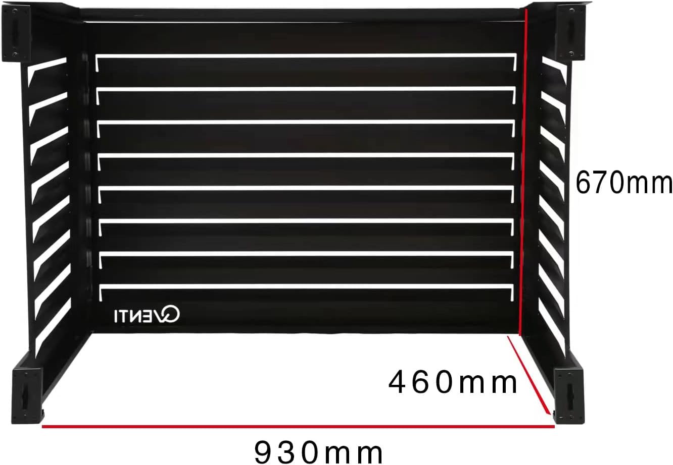 Qventi Abdeckung für Klimaanlage - Anthrazit/Grau - Aluminium - Schutzgitter - Verkleidung - Einfache Montage - Größe S - Außenmaße (LxBxH): 100 x 50 x 75 cm