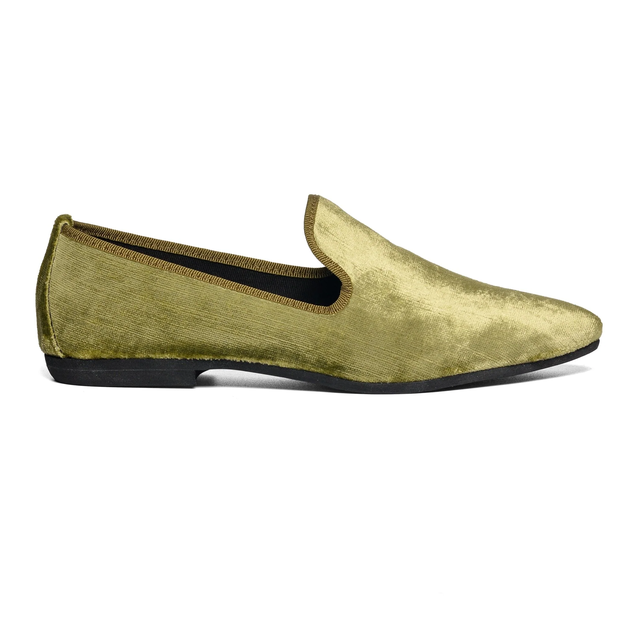 Pantofola Lea velluto perla verde