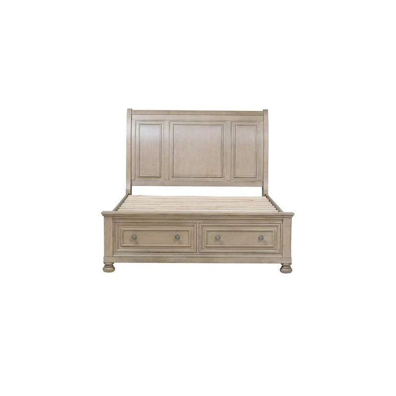 Donald 3-Piece Gray Modern Sleigh Bedroom Set with Storage