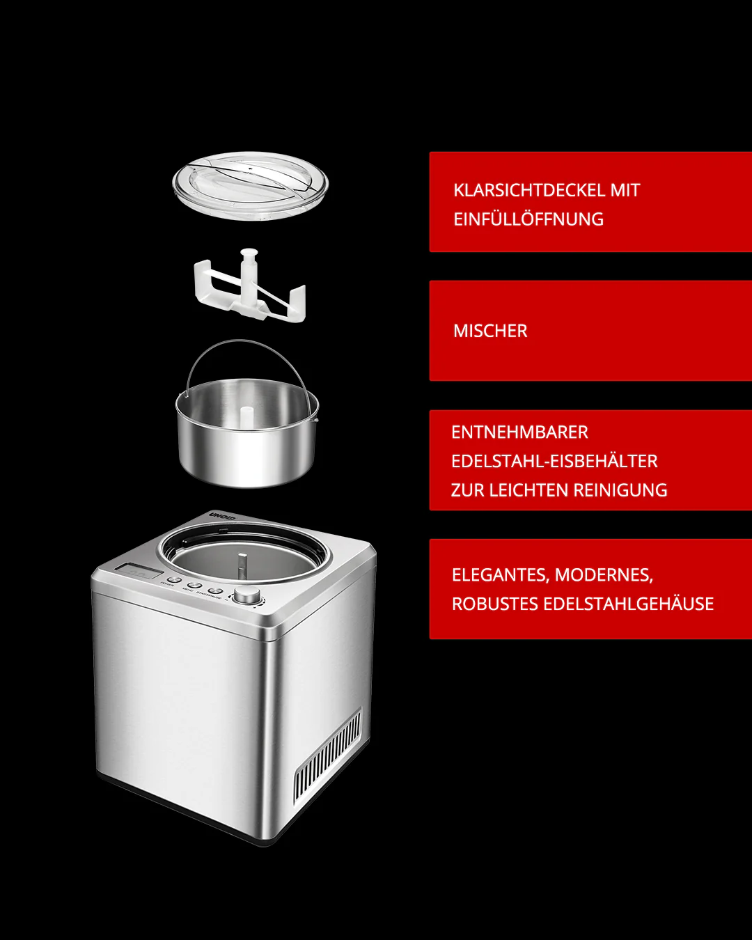 2025 Máquina de hielo exclusiva – Capacidad de 2 L, potente y cremosa para hogar y gastronomía
