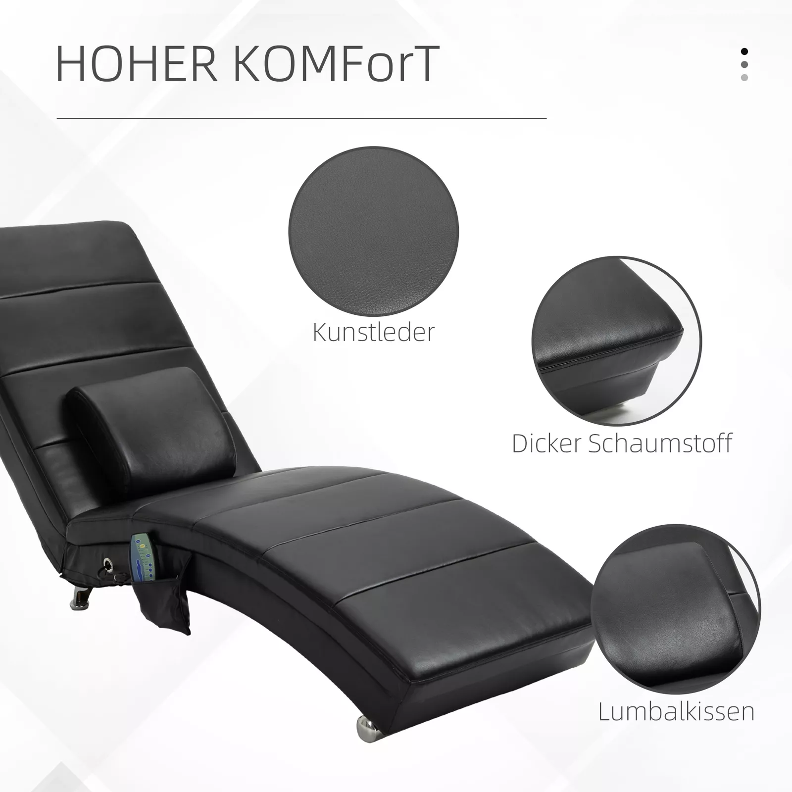 2025 Sillón reclinable con función de masaje – Diseño Zero-G – Negro