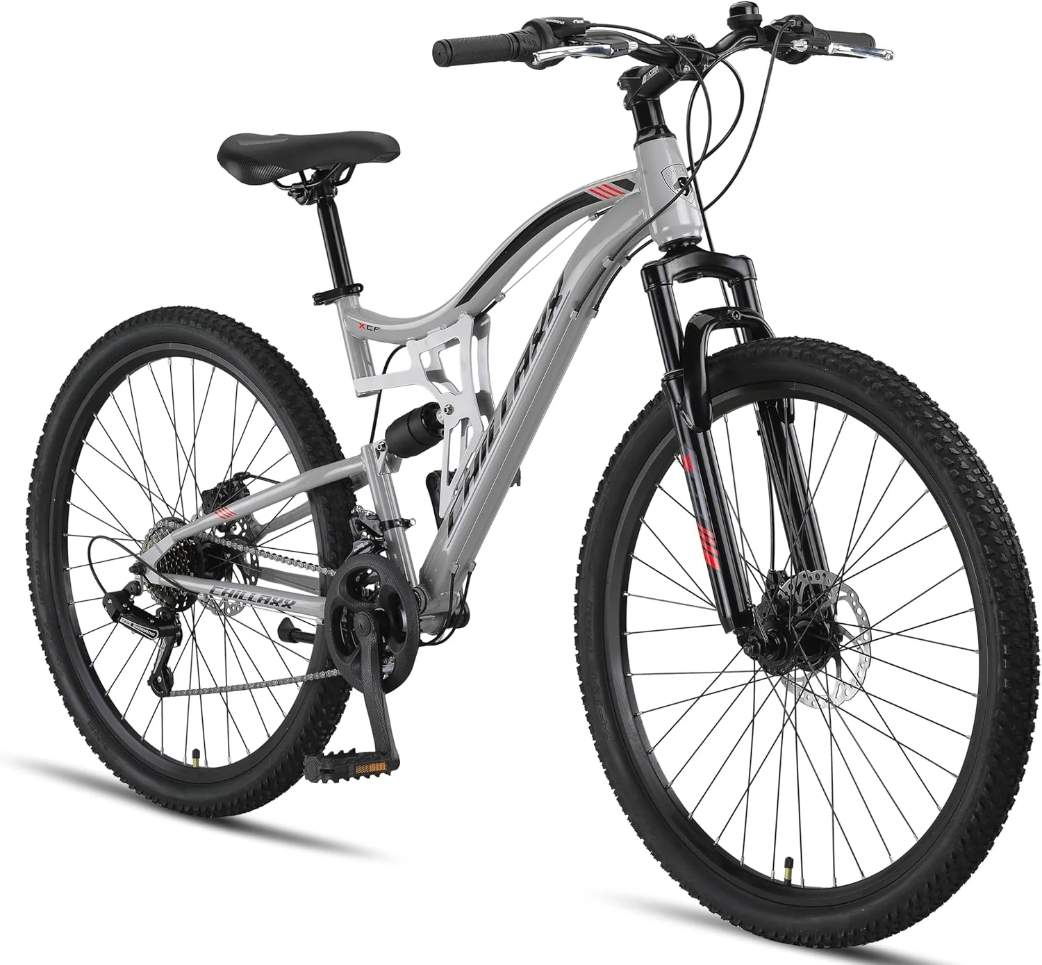 Chillaxx Bike Falcon Premium Mountainbike in 24,26,27.5 und 29 Zoll - Fahrrad f��r Jungen, M?dchen, Damen und Herren - Scheibenbremse- 21 Gang-Schaltung - Vollfederung