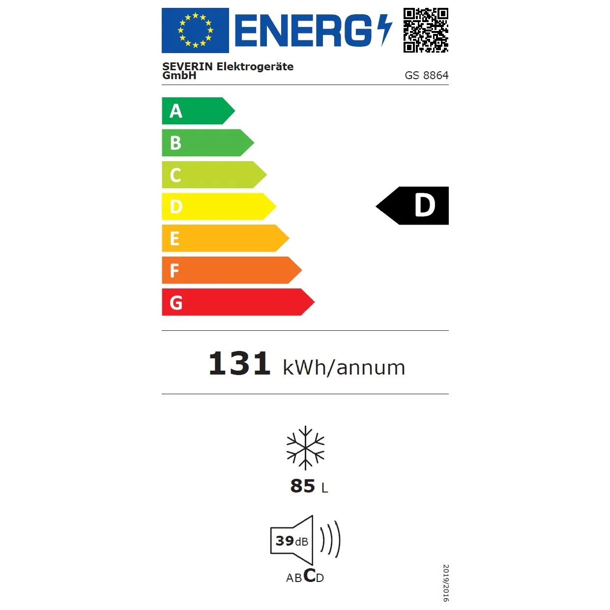 Severin Gefrierschrank GS8864, 85 Liter, Energieklasse-D