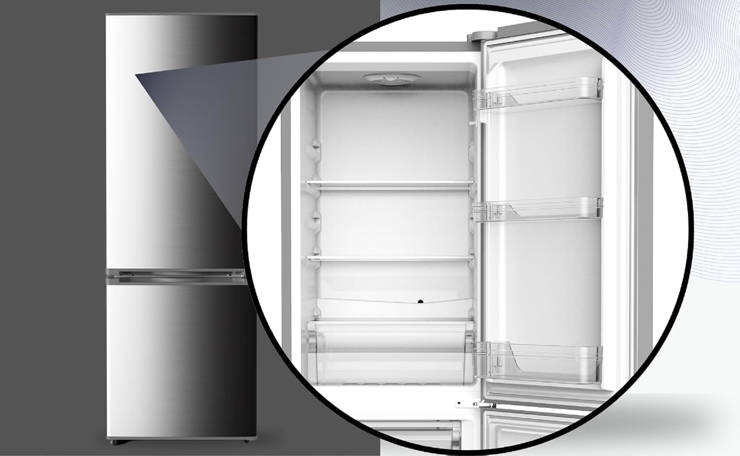 PKM Freistehend Kühl-Gefrierkombination KHKG173IXC Inox 161L LED Beleuchtung 145 cm Energieklasse C