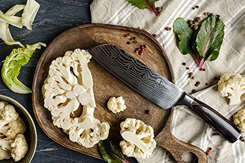 Yatoshi 7 Knife Block Set – Pro Kitchen Knife Set Ultra Sharp High Carbon Stainless Steel with Ergonomic Handle