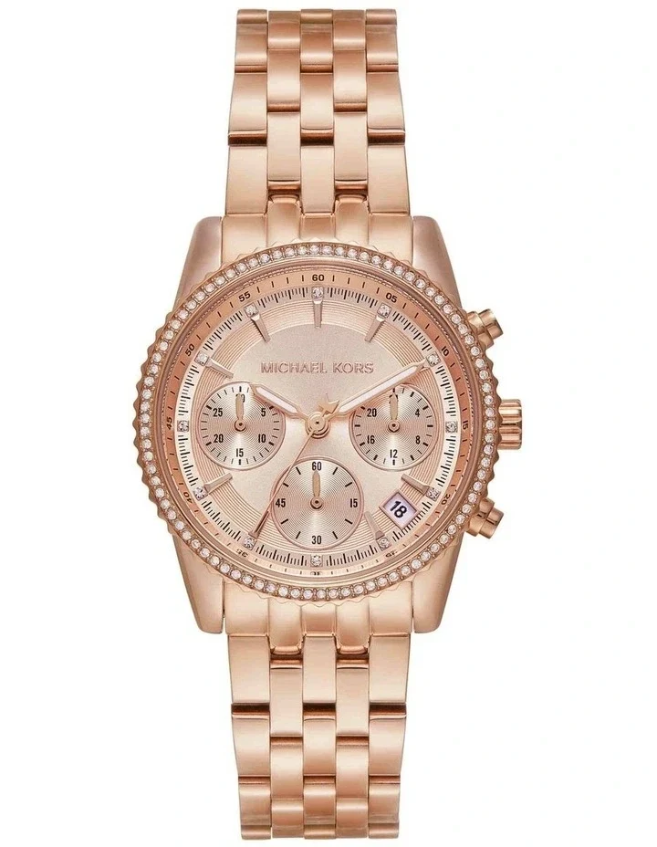 Michael Kors Mini Bryant Pavé Chronograph Rose-gold Women's Watch - MK7531