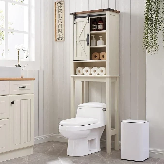 Farmhouse Style Over-The-Toilet Storage Cabinet