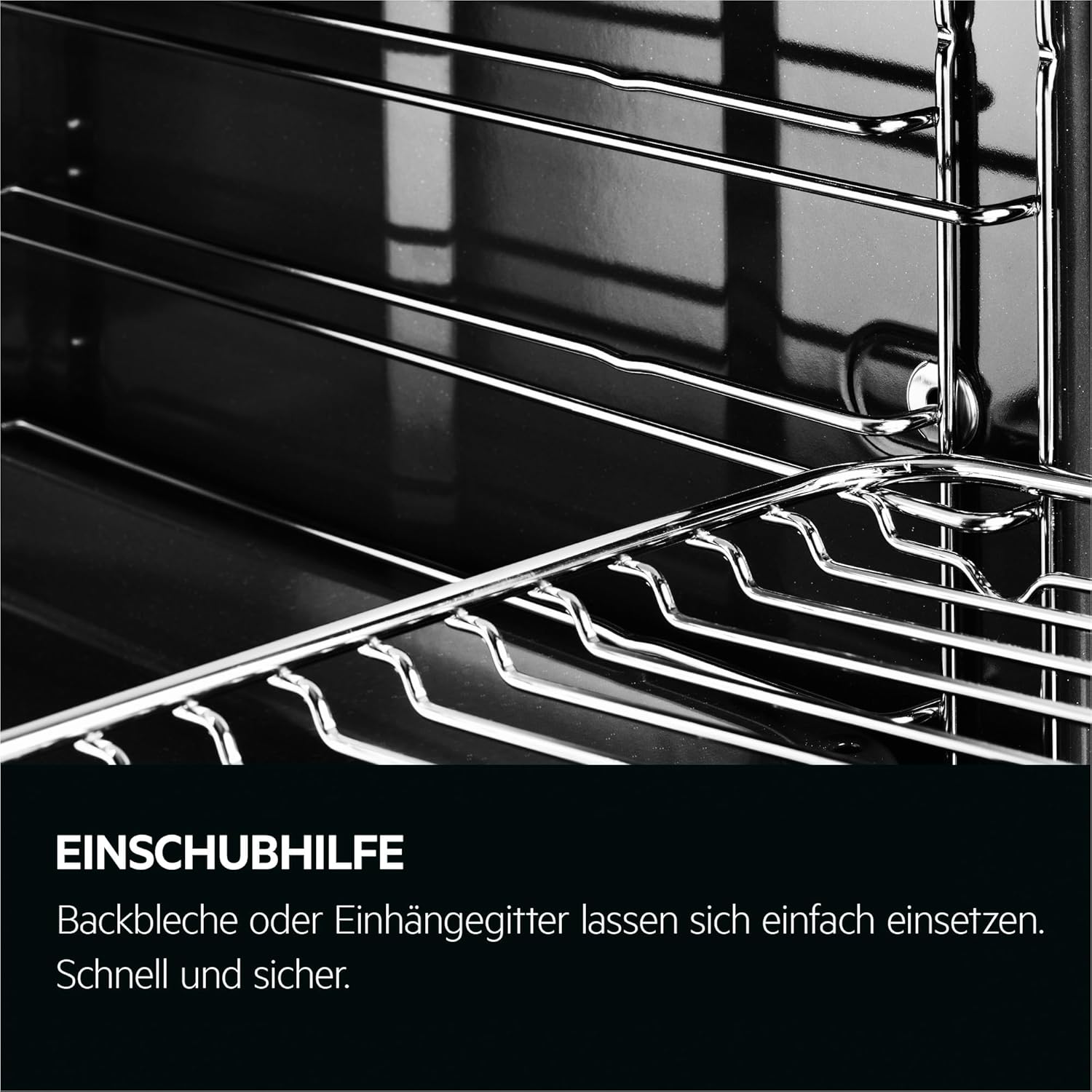 AEG Einbaubackofen – Serie 5 Ringheißluft: Gleichmäßige Garergebnisse auf 3 Ebenen – Pyrolyse Selbstreinigung – 25 Automatikprogramme – LED-Touchdisplay – Schnellaufheizung – Schwarz – BPE53516AB