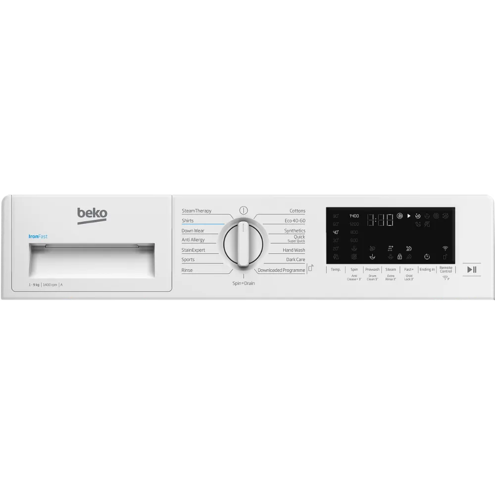 Beko Integrated WiFi 9 kg 1400 Spin Washing Machine - White | WTIK94121F