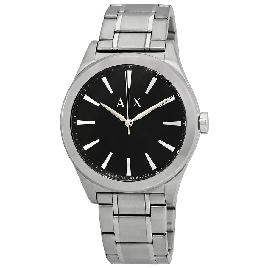 Armani Exchange Three-Hand Black Dial Silver Watch - AX2320
