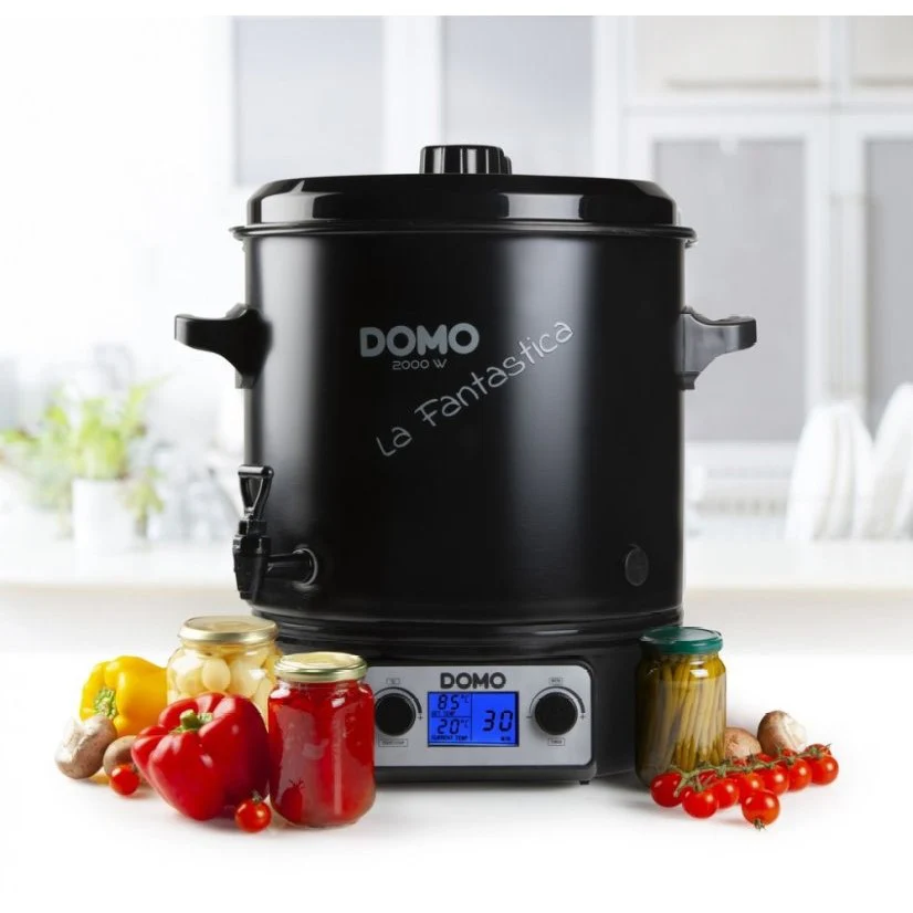 Domo Einkochautomat DO42327PC, schwarz, 27 Liter, Thermostat