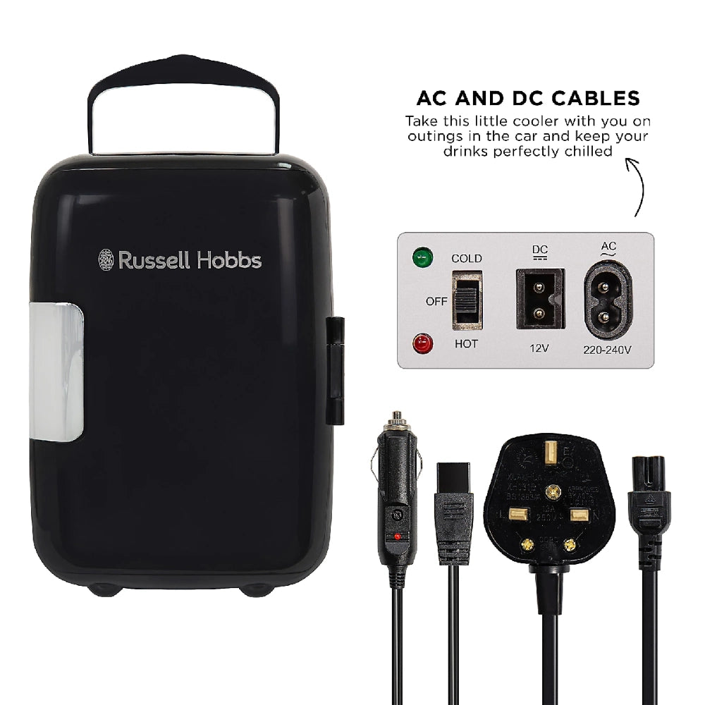 Russell Hobbs 4 Litre Portable Mini Cooler & Warmer - Black | RH4CLR1001B