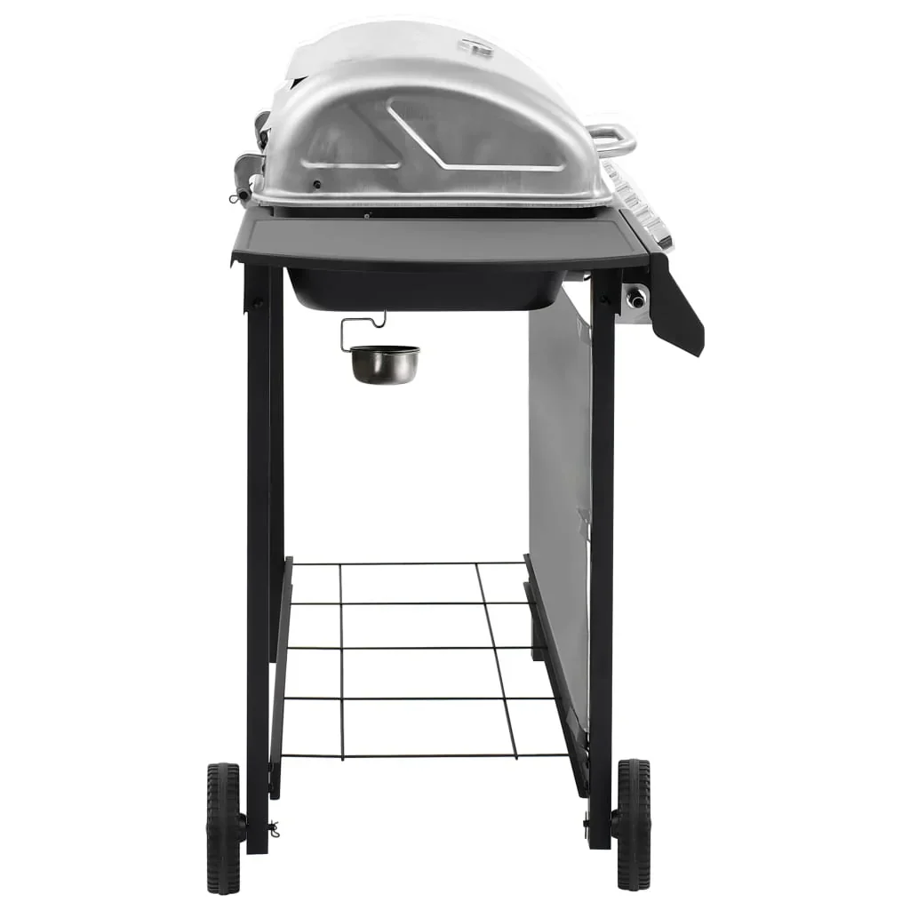 2026 Barbacoa de gas con 6 fogones negro y plateado V0288