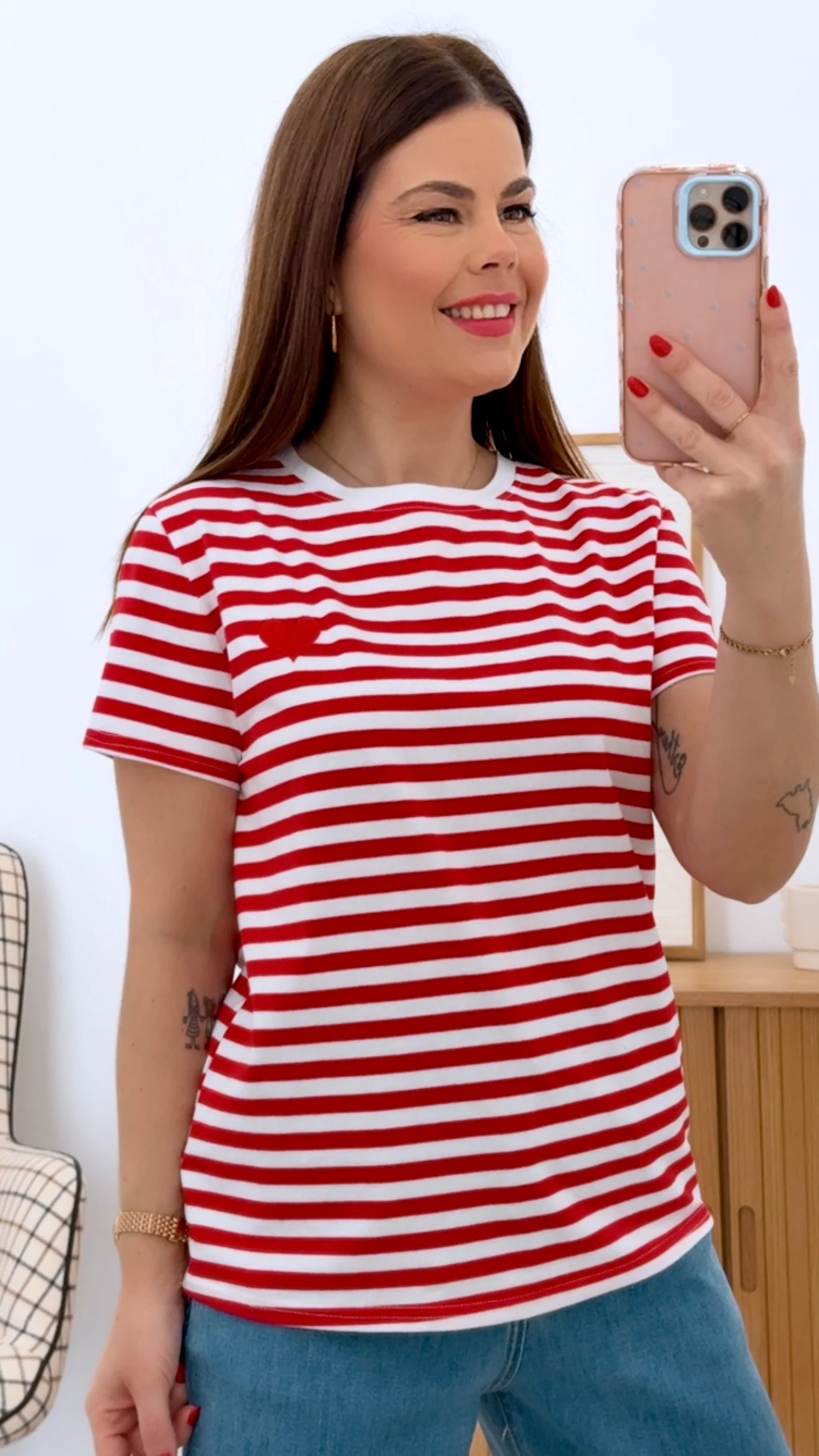 CAMISETA RAYADA CORAZÓN