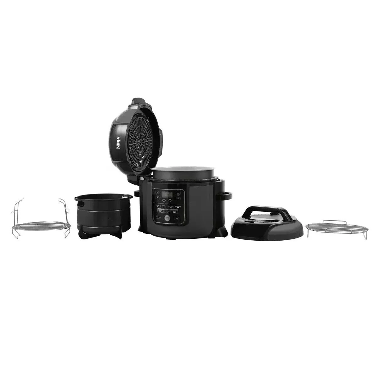 2025 Ninja Multicooker Foodi OP350UK, 9 en 1, 6 L, olla a presión eléctrica y freidora de aire, acero cepillado y negro