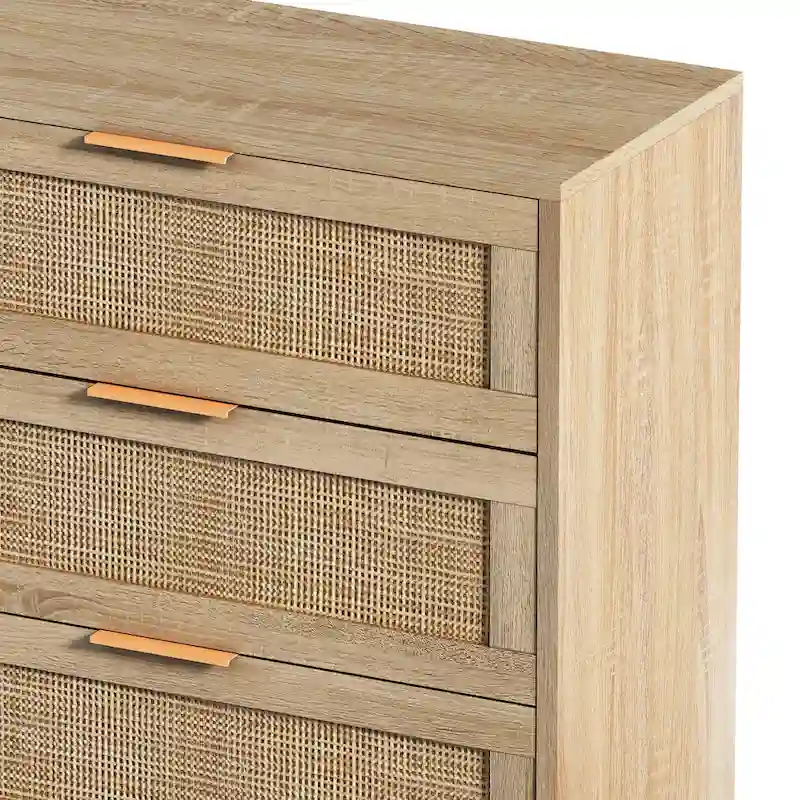 Rattan Storage Cabinet with 51.186 Drawers