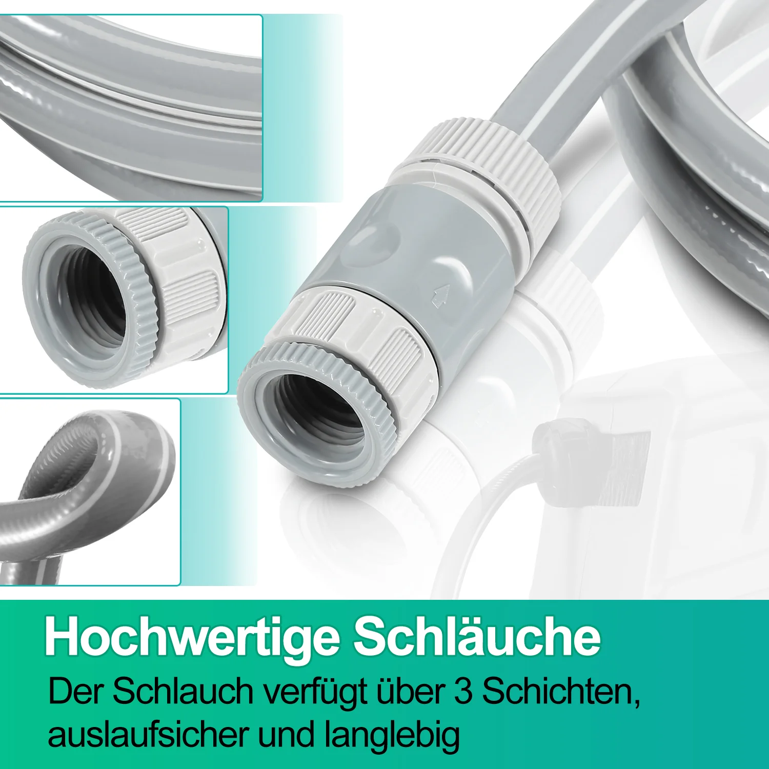 Sonnewelt Schlauchtrommel mit Handbrause und Gartenschlauch