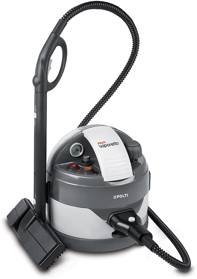 Polti Vaporetto Eco Pro 3.0, Limpiador a Vapor con Caldera y Tapa de Seguridad, Potencia Máxima de la Caldera 2000 W, Depósito de 2 L, 9 Accesorios Incluidos, Made in Italy, Gris
