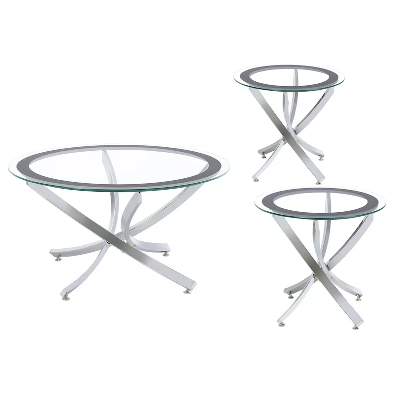 Brooke Round Glass-Top Coffee Table Collection