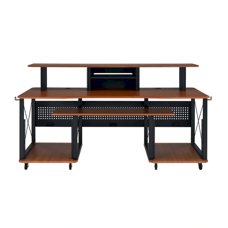 Rectangular Music Desk with 8 Wheels and 1 Keyboard Tray
