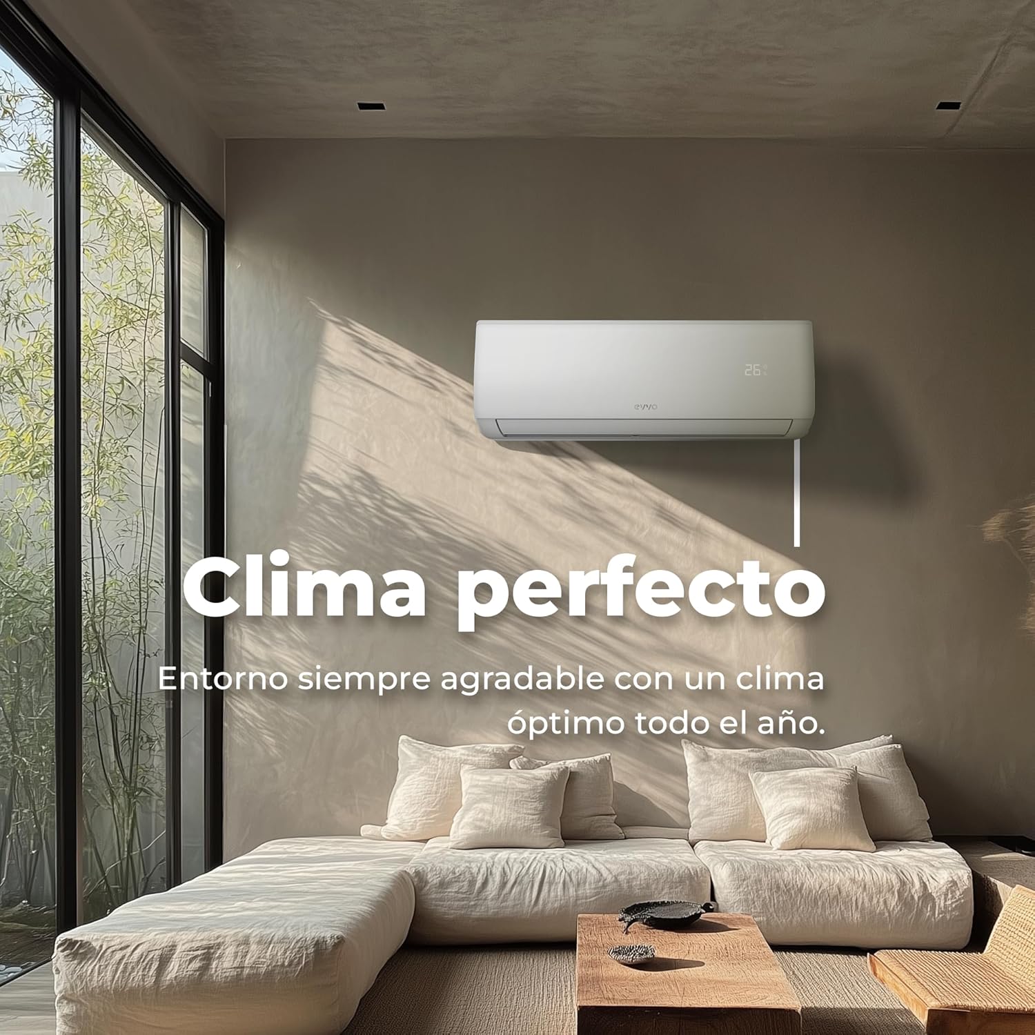 EVVO CLIMA Multi Split Air Conditioner 2x1 WiFi, Efficiency A++, Inverter System, Heat Pump, Dehumidifier, Remote Control, White, 9000 + 12000 BTU