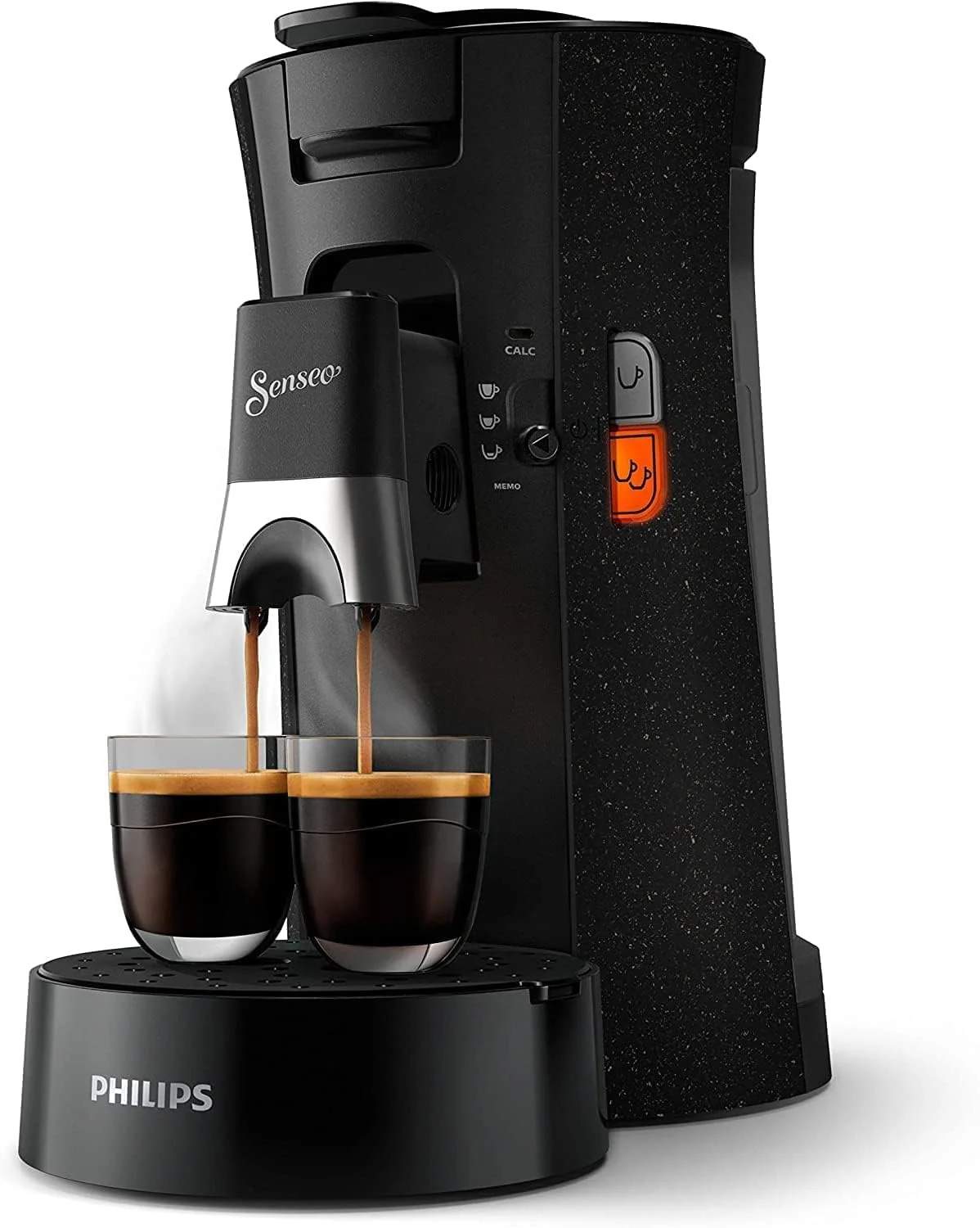 Philips Senseo Select CSA240/20 Koffiepadapparaat (koffiesterktekeuze Plus, memo-functie, van gerecycled plastic), Zwart Eco