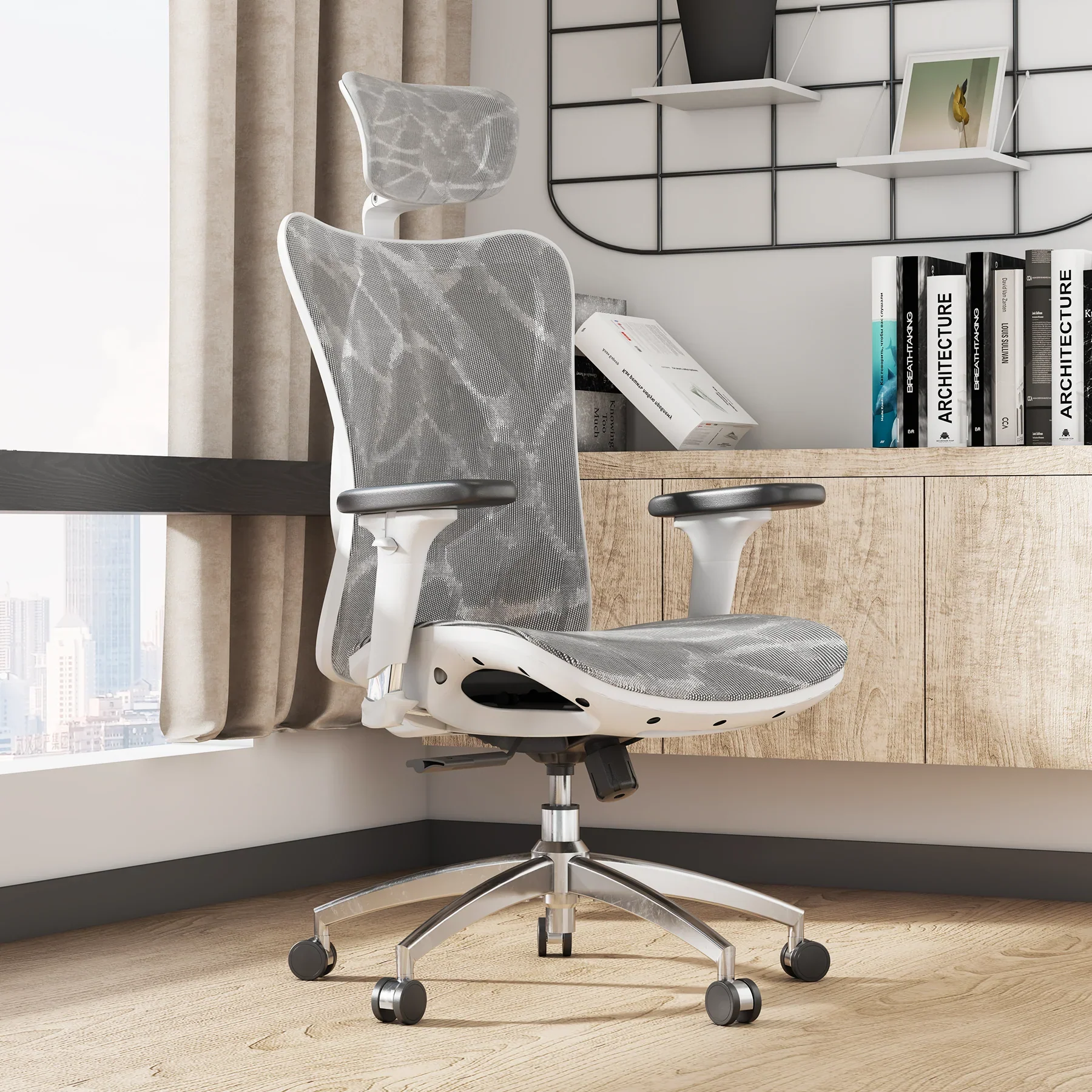 2025 Silla de Oficina Sihoo M57 Totalmente de Malla Transpirable para un Estilo de Vida Sedentario