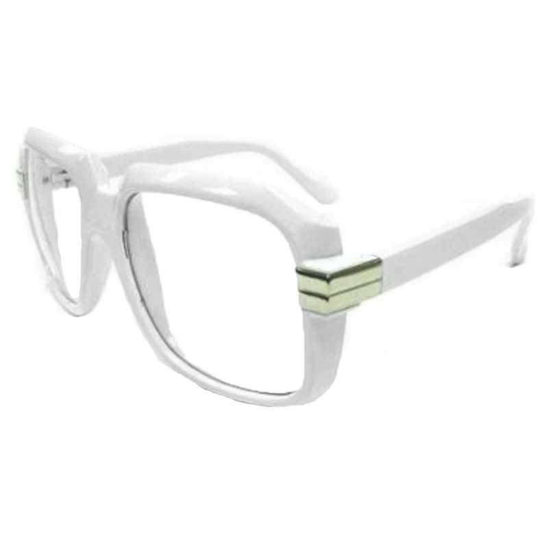 Rapper Style White Frame/Clear Lens Sunglasses 1145
