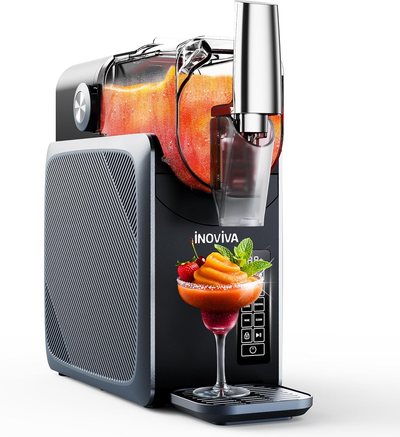 Macchina per granite INOVIVA, senza bisogno di ghiaccio, macchina per granite domestiche da 2L con autopulizia, 5 programmi preimpostati, granite, margarita, frappé, milkshake (S1.2 Versione)