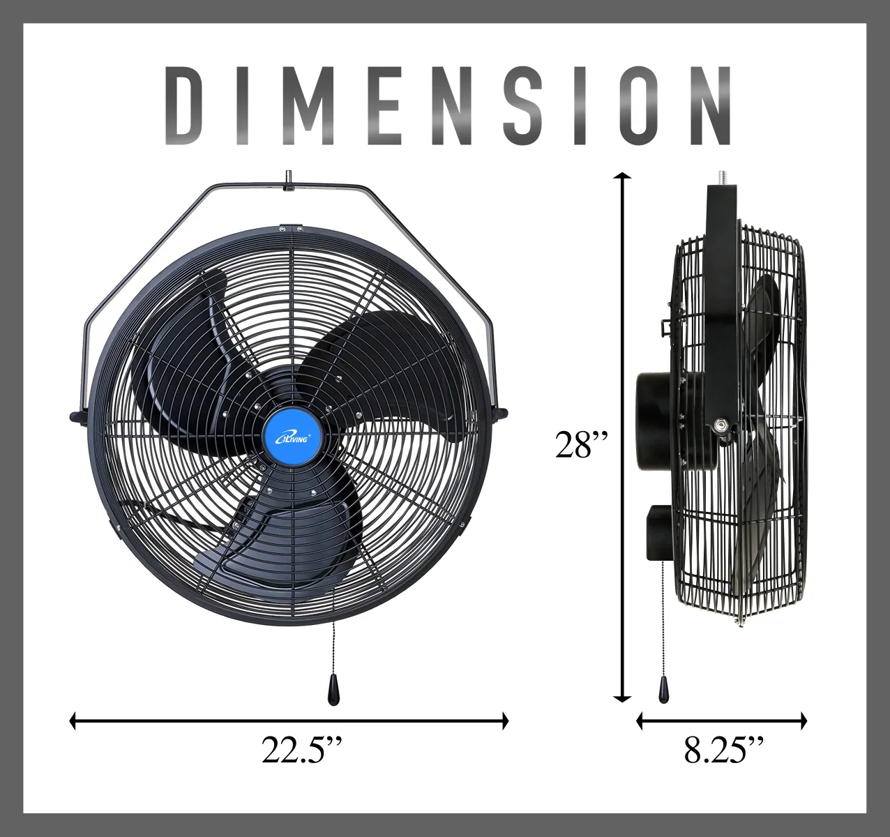 2025 ILG8E18-15 - Ventilador mural iLIVING de 18