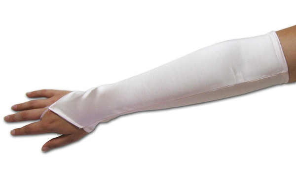 12 PACK White Satin Gauntlet Fingerless Gloves 5084