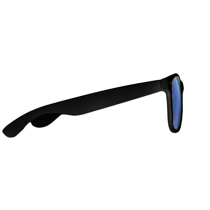 Blue Mirror Lens Iconic 80's Adult Style Sunglasses - Black 1065