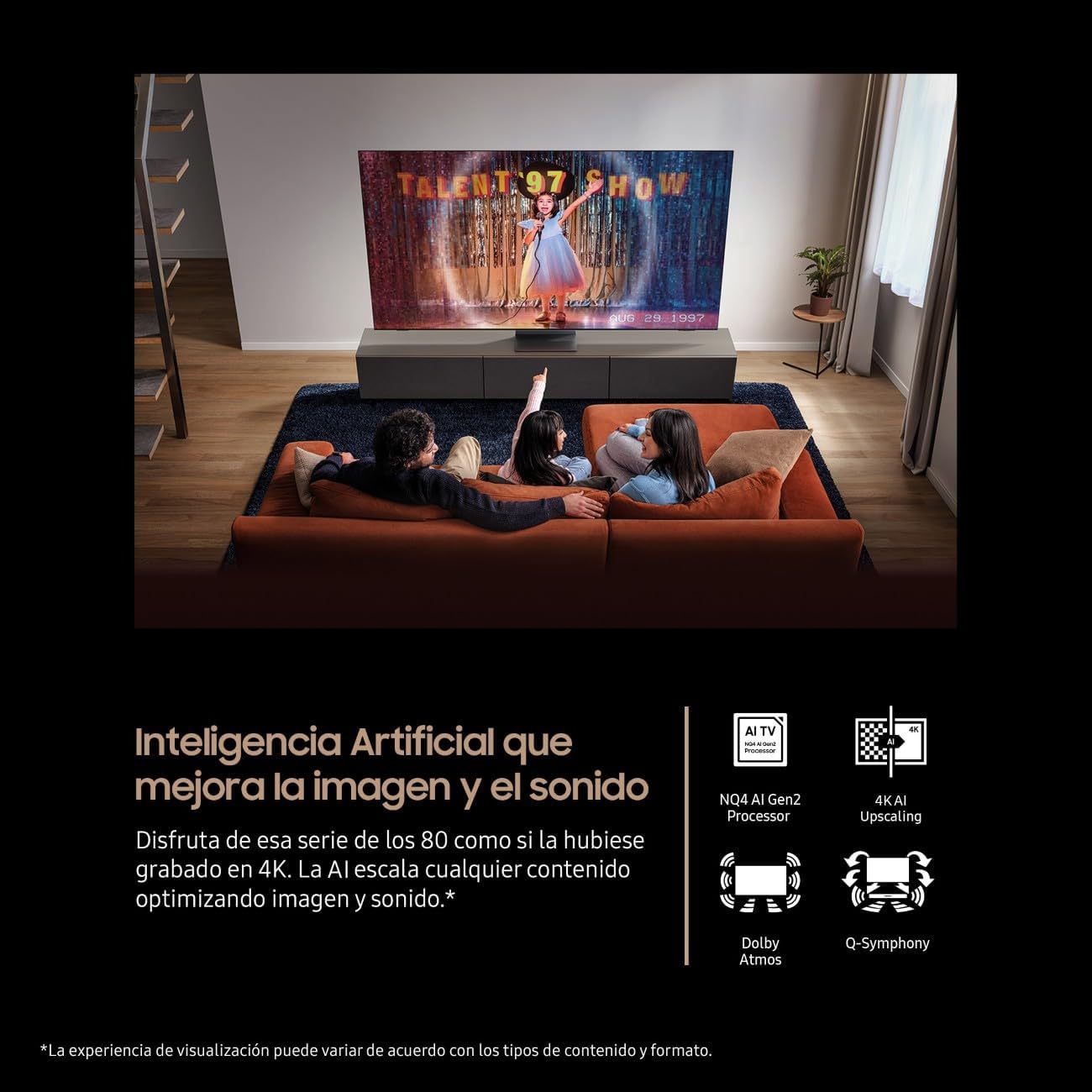 Samsung TV 75 Pulgadas Neo QLED QN74F 4K Mini LED Smart TV con Vision AI, Quantum Matrix Technology Slim y más de 500 Canales