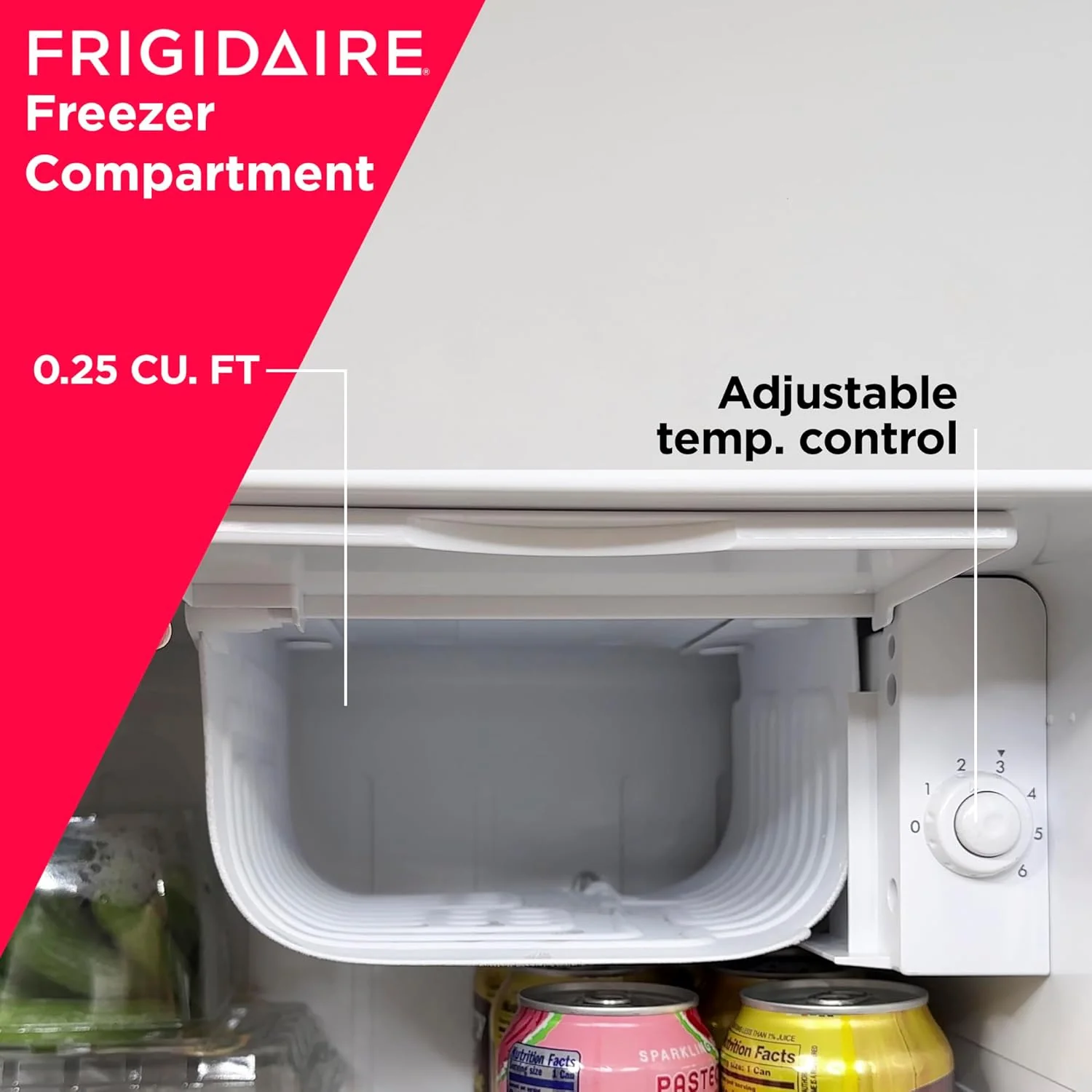 Frigidaire EFR176 Retro Compact Fridge with Chiller Mini Refrigerator with Built-in Bottle Opener for Office, Bedroom, Dorm Room or Cabin, 1.6 cu ft 16