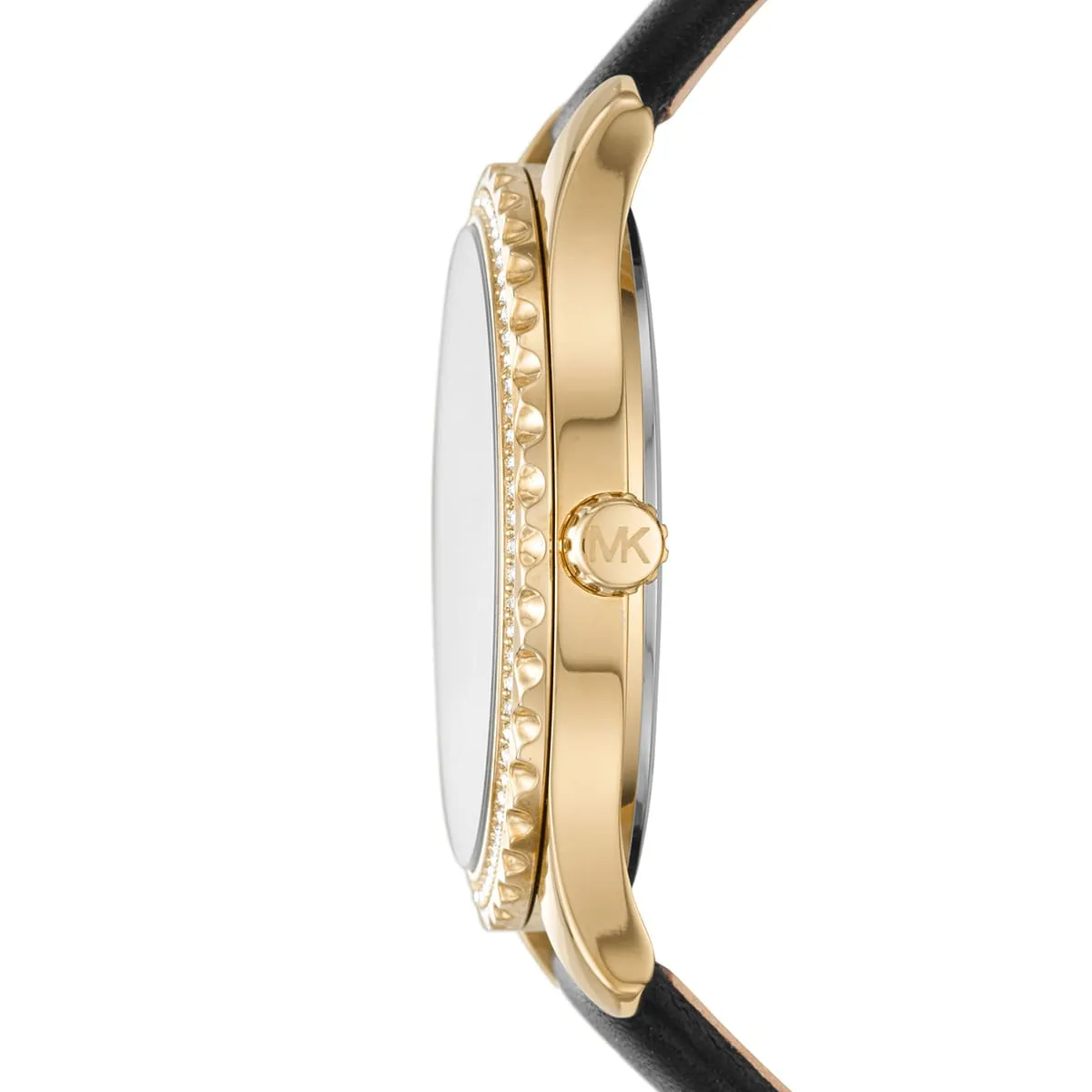 Michael Kors Layton Black MOP Dial Black Genuine Leather Women's Watch - MK2911