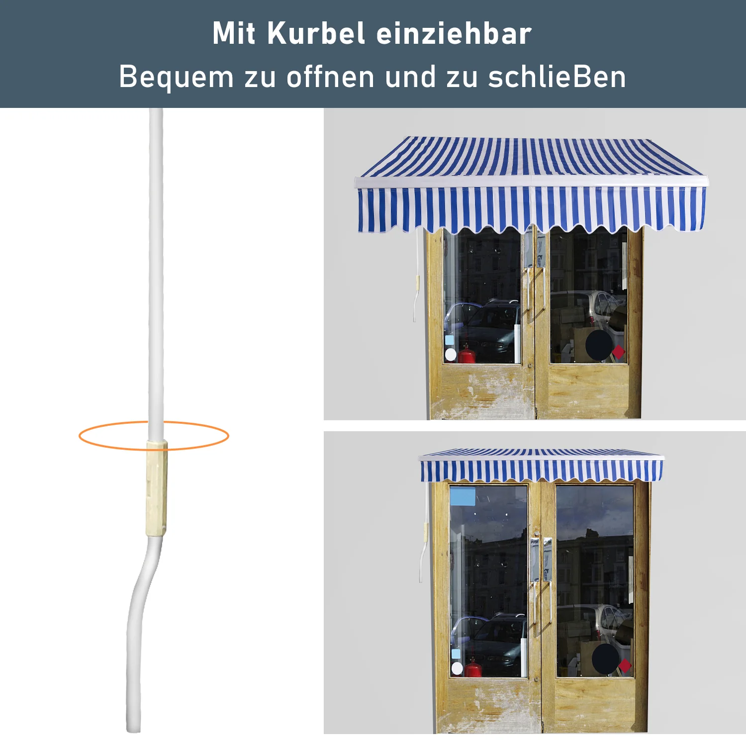 Sonnewelt Gelenkarmmarkise mit manueller Kurbel