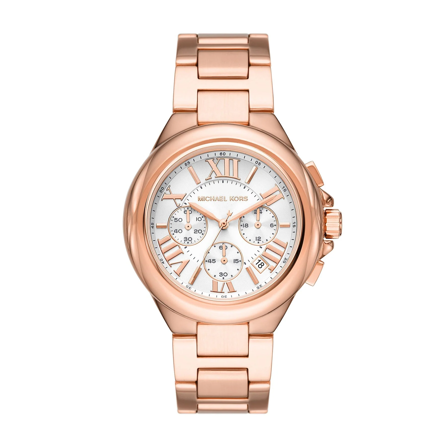 Michael Kors Camille Chronograph White Dial Rose-gold Women's Watch - MK7271