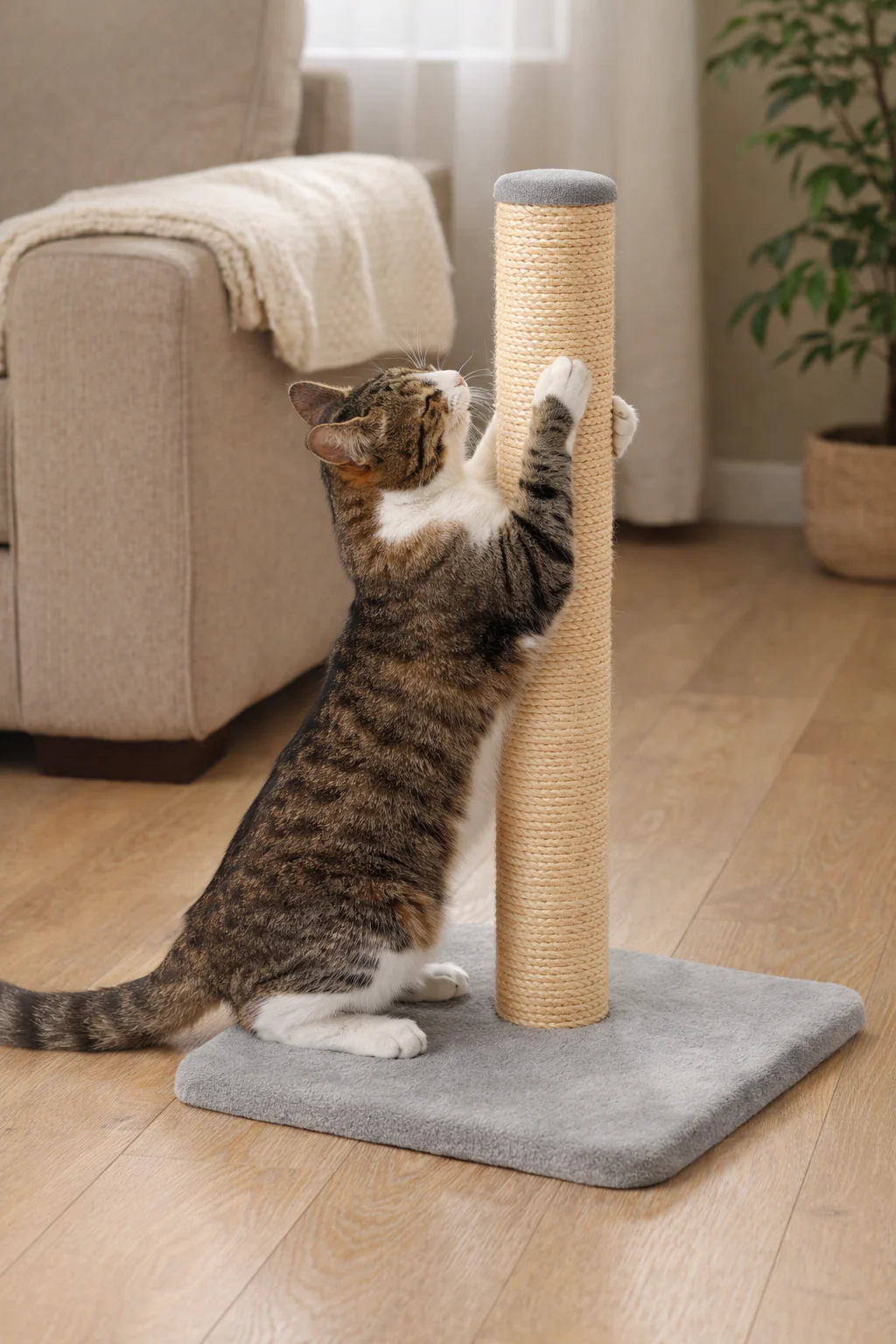 Cat Scratching Post – Sisal Rope Scratcher with Base