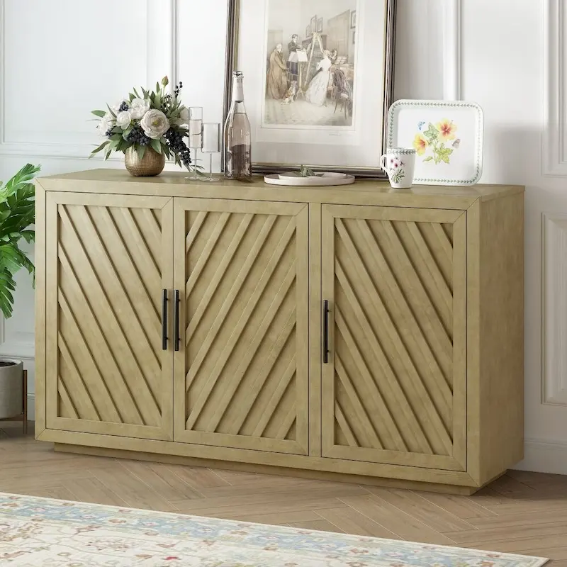 Farmhouse Sideboard Cabinet with Storage Doors and Adjustable Shelves