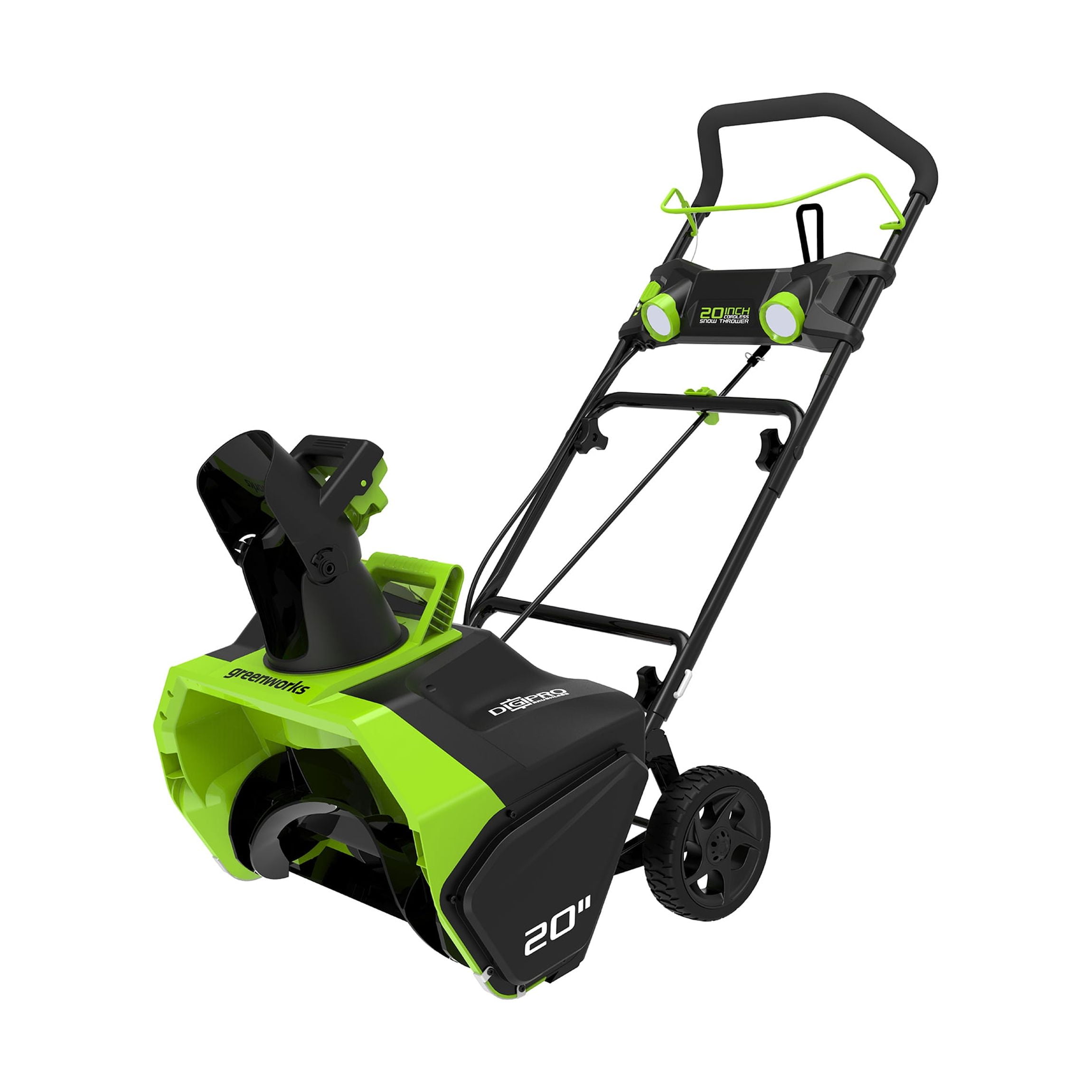 Greenworks 40V 20′′ Cordless Brushless Snow Blower with 4.0 Ah Battery & Charger, LED Lights, 180° Chute