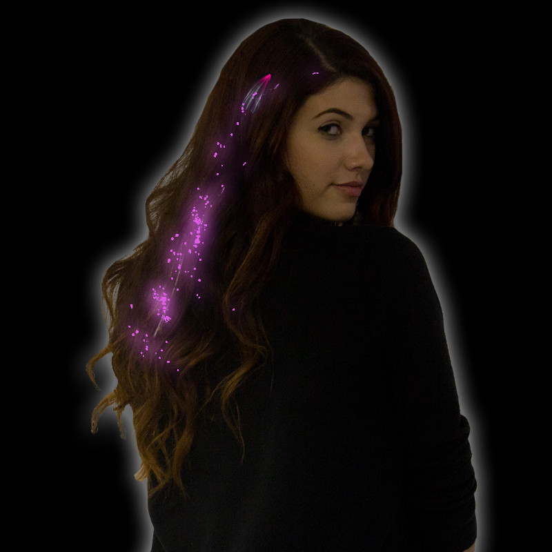 Pink Starlight Fiber Optic Hair Extensions 6161