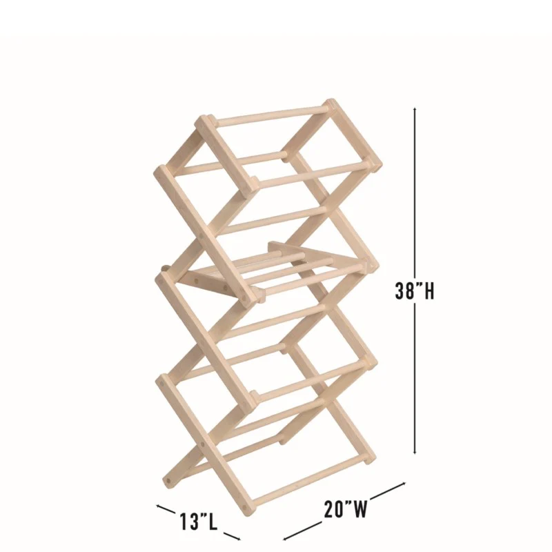 Pennsylvania Woodworks Small Wooden Clothes Drying Rack (Made in the USA) Heavy Duty 100% Hardwood