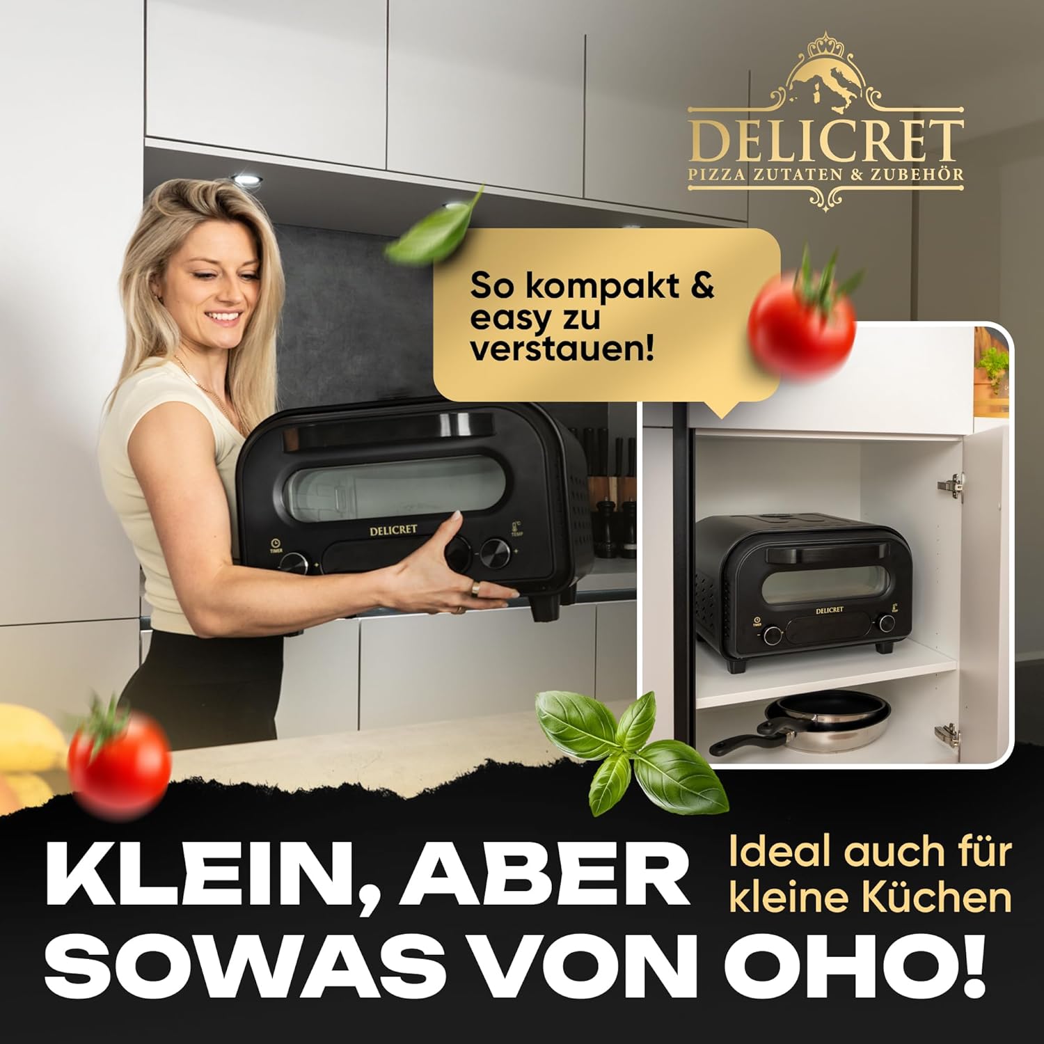 DELICRET elektrischer Pizzaofen 12