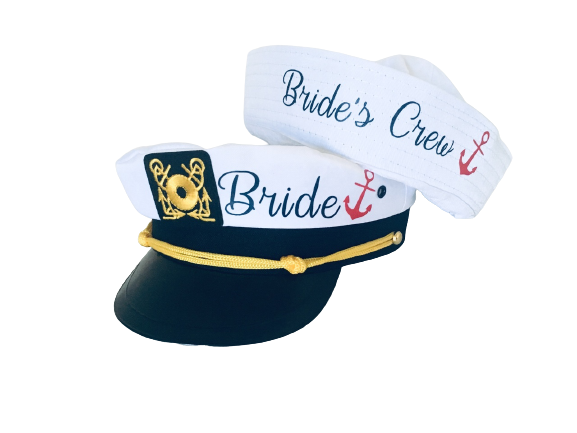 Captain's Hat Personalized | Sailor Bachelorette Hat  | Sailor Customize | Set Adult Size 22.5
